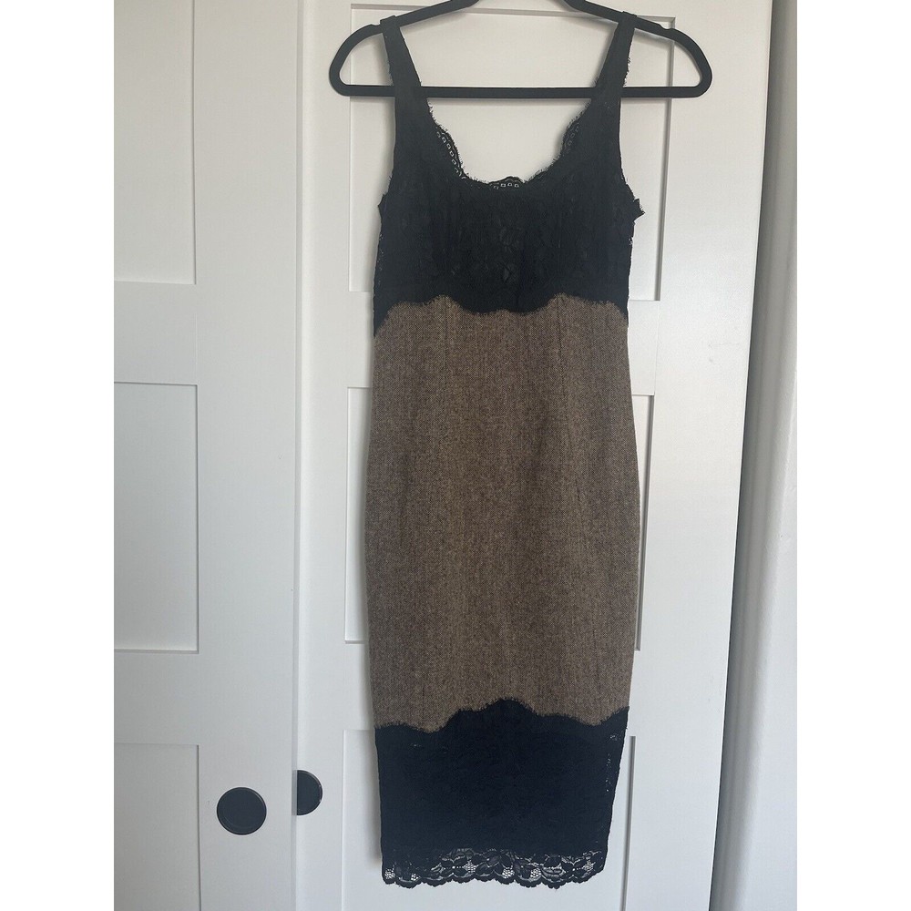 Venus Black Lace And Tweed  Dress Sz 2 Looks Like A Diane Von Furstenberg
